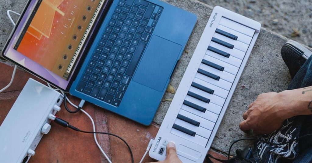 Arturia MicroLab 3 with laptop